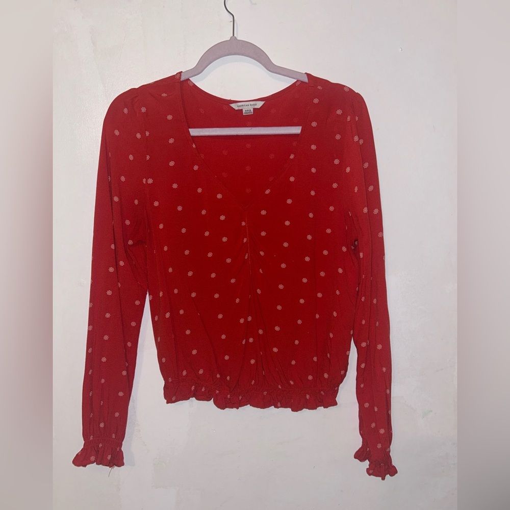 Red long sleeve blouse
